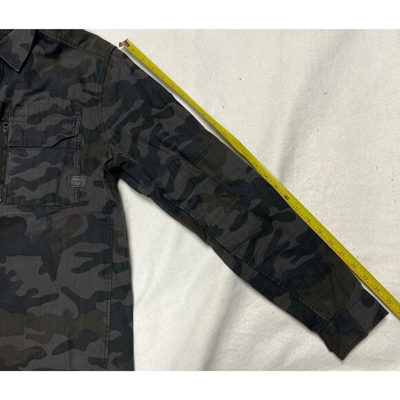 G-Star Raw Rackler Camo Men's L Long Sleeve Snap Up Tactical Shirt Zip Pocket - Picture 8 of 11